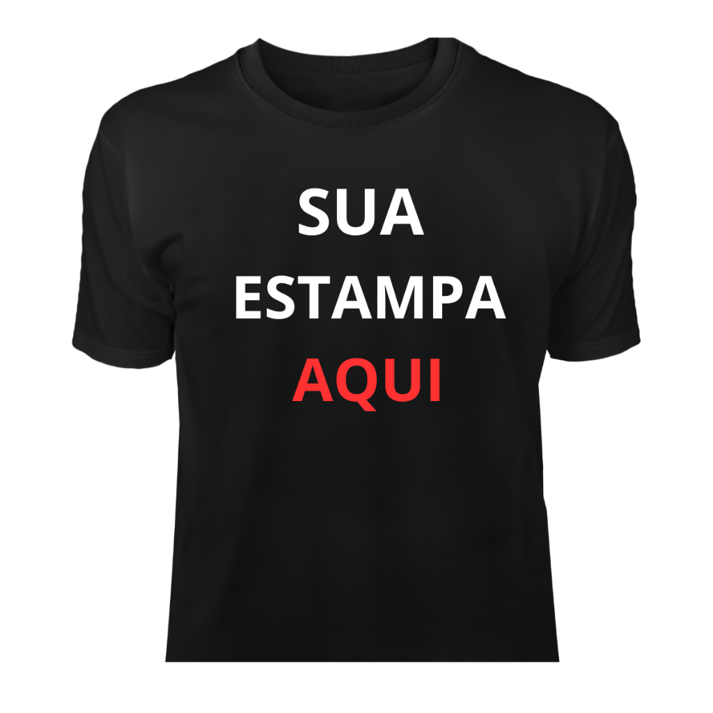 Camiseta Personalizada Preta Com A Sua Ideia Ou Logo para Empresa ...