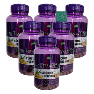 kit 6x Ora pro nóbis com Cúrcuma e Gengibre 120 capsulas de 500 mg cada