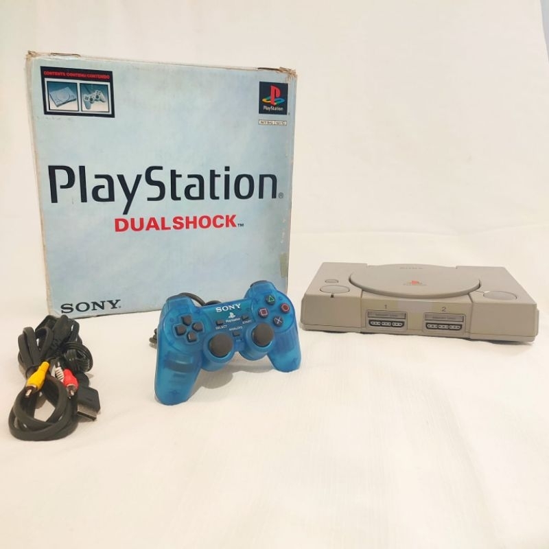 Play Station 1 FAT + Controle Sony DualShock Translúcido Original