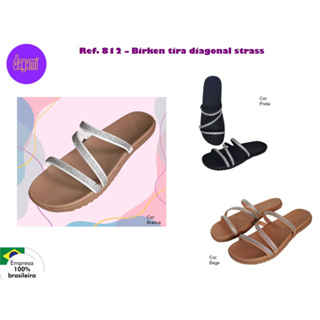 Papete Flat Feminina Com Strass Brilho (Ref. 812)