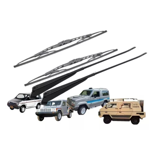 Par Braço Limpador Parabrisa + Palheta Gurgel X-12 X15 1983