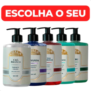 Sabonete Líquido Coala 500ml Mãos Corpo Rosto - Lavanda Bambu Frutas Vermelhas Alecrim Chá Branco