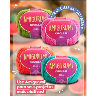 Kit Amigurumi com 15 unidades - 125g - Círculo - Tricô e Crochê