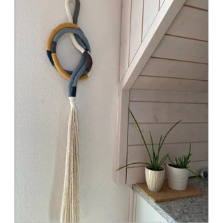 Colar de parede em Macramê tendência minimalista