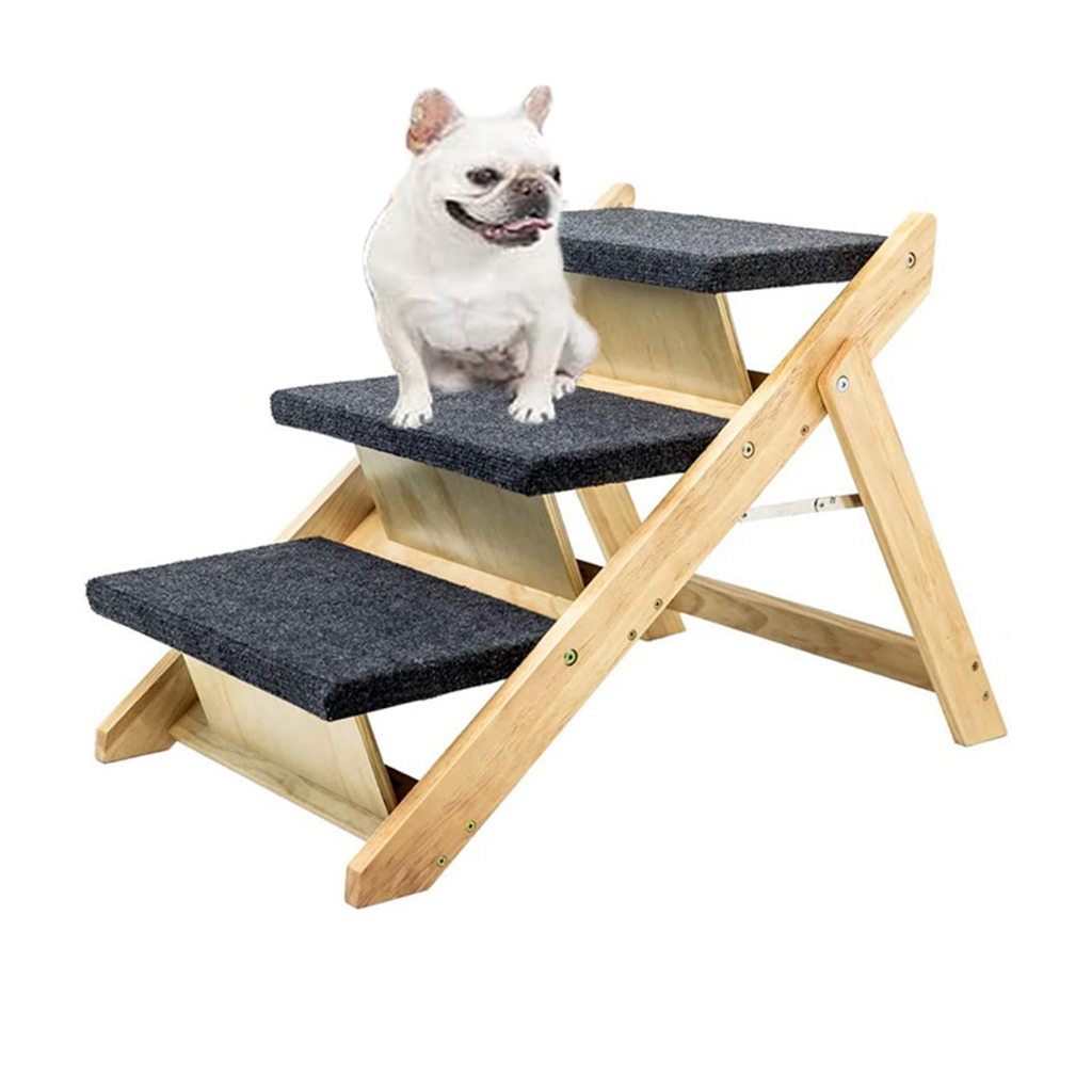 Escada Portátil Para Cães Grandes | Alumínio Leve Com 4 Degraus - Até 90kg De Capacidade