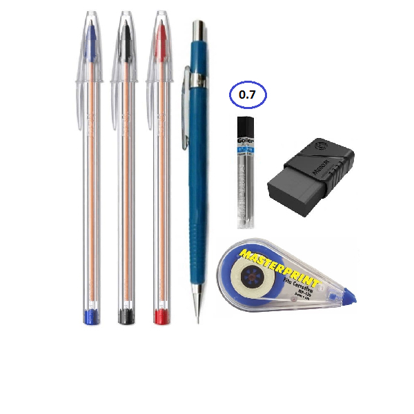 Kit Bic Fine 3 Canetas Bic Fine Lapiseira Grafite Fita Corretiva E Borracha Shopee Brasil