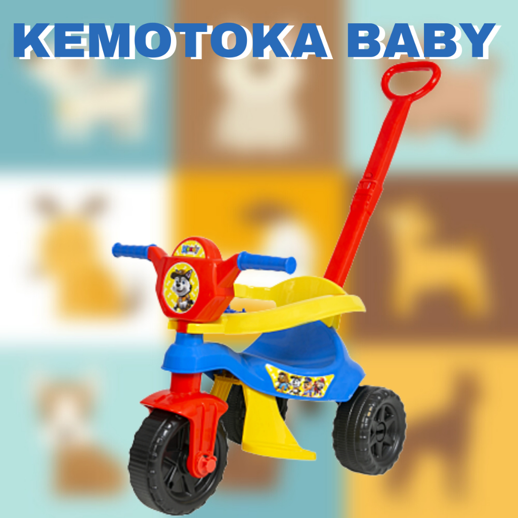 Triciclo MOTOCA Infantil Kemotoka Baby DOG Azul Motoca Passeio e Pedal Com  Proteção Lateral Haste de Empurrar Suporta Até 25kg Indicado Para Crianças  +12m Kendy Brinquedos