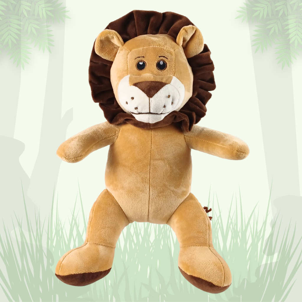 Leão Pelúcia Safari 30cm Macio Presente Decoração Quarto Nicho