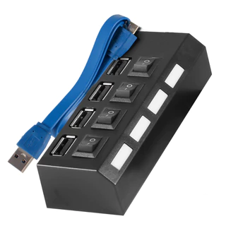 Hub Usb Adaptador 4 Portas 3.0 Expansor Régua 5Gbps com Led Indicador para Pc e Notebook
