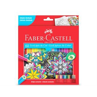 Lápis de Cor 60 Cores - 60 cores aquarelável - 72 cores Faber Castell