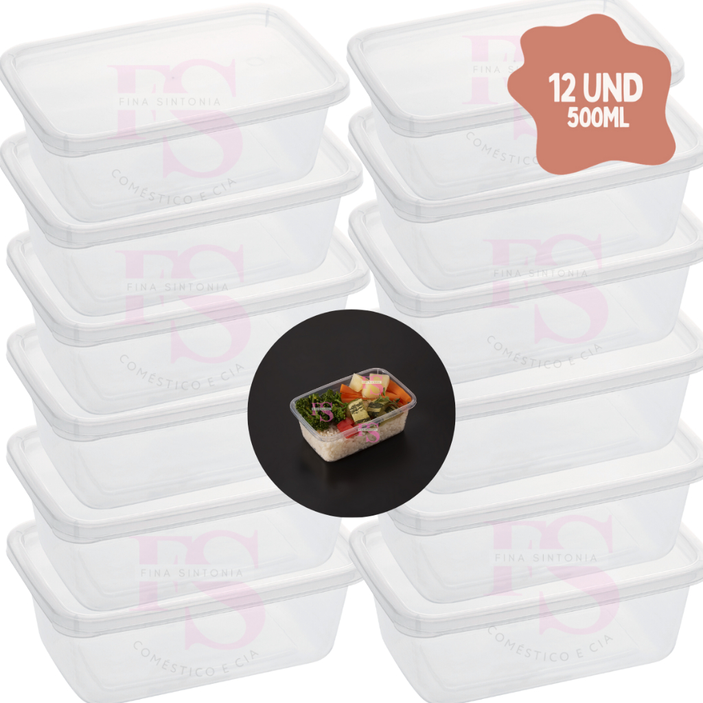 Kit Potes Transparentes Bpa Ml Free Organizador De Alimentos Marmita Plastico Alta Qualidade