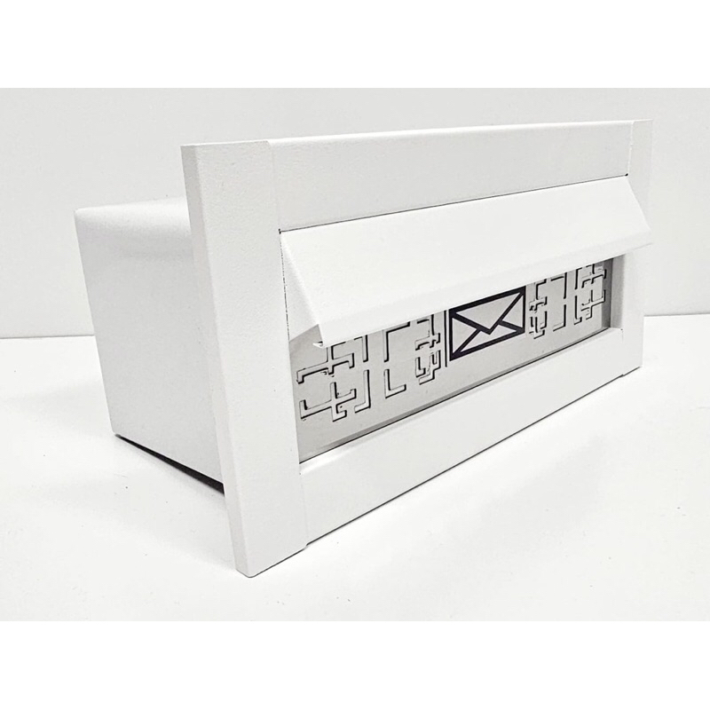Caixa De Correio Inox Moderna Luxo P/Embutir Muro - 30 Cm