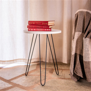 Mesa Lateral Sofa Apoio Redonda Hairping Leg 1 Un