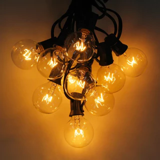 Varal Luzes 7.5 metros 15 lampadas RGB Carregamento Solar Resistente a Agua Preto Area Externa Decoração Casamento Fio de Luz Cordão Externo Jardim