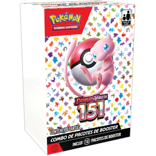 Pokémon Box Combo 18 Boosters Escarlate E Violeta Coleção 151 Português