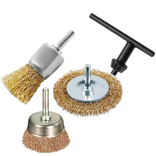 Kit Jogo de Escova Circular de Aço Carbono 3 Peças Limpeza de Ferrugem