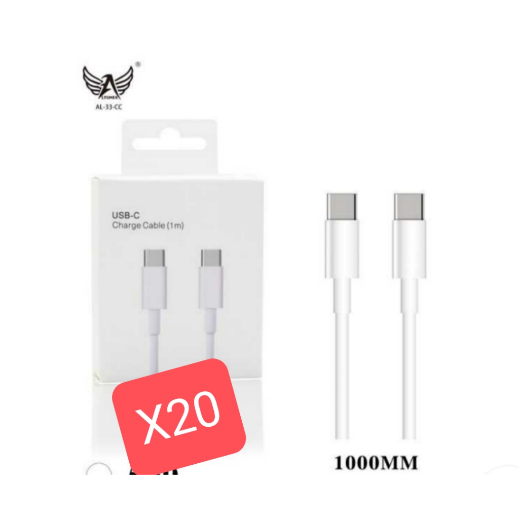 kit 20 Cabo USB C para USB C Turbo Original Duas Pontas al-33-cc