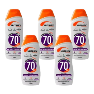 Kit 5 Protetor Solar FPS 70 Para Face e Corpo NUTRIEX PROFISSIONAL 120ML
