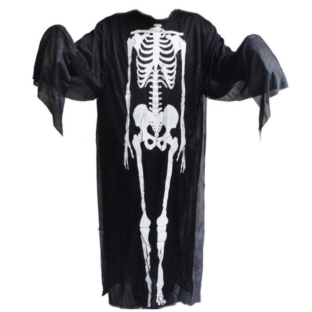 Capa fantasia de esqueleto ou pânico festa halloween cosplay