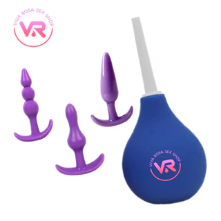 Kit Ducha Higiênica Anal+Kit 3 Plugs anal