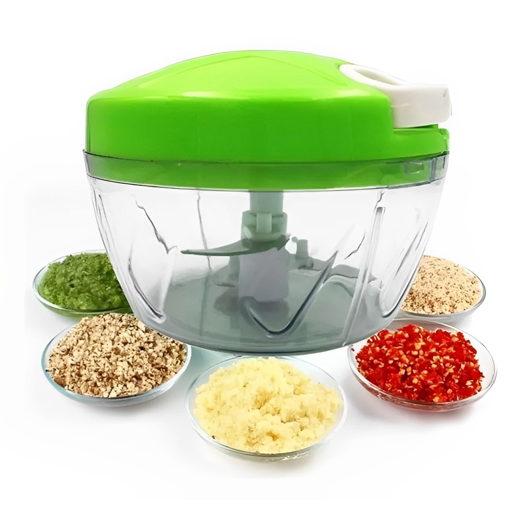 Processador de alimentos - manual - 3 Lâminas - aço Inox - 500ml - Triturador legumes verduras