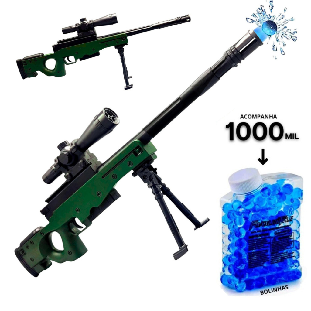 Arma de Brinquedo Lança Bolinha de Gel Sniper Grande tipo Nerf - Escorrega  o Preço