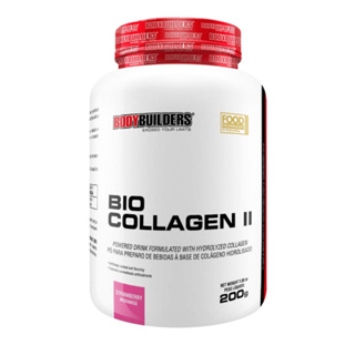 Colágeno Bio Collagen II 200g - Sabor Morango - Ajuda a Revitalizar a Aparência e a Saúde - Bodybuilders