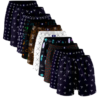 Kit 10 Cuecas Samba Canção Estampada Sandrini masculinas adulto shorts promoção