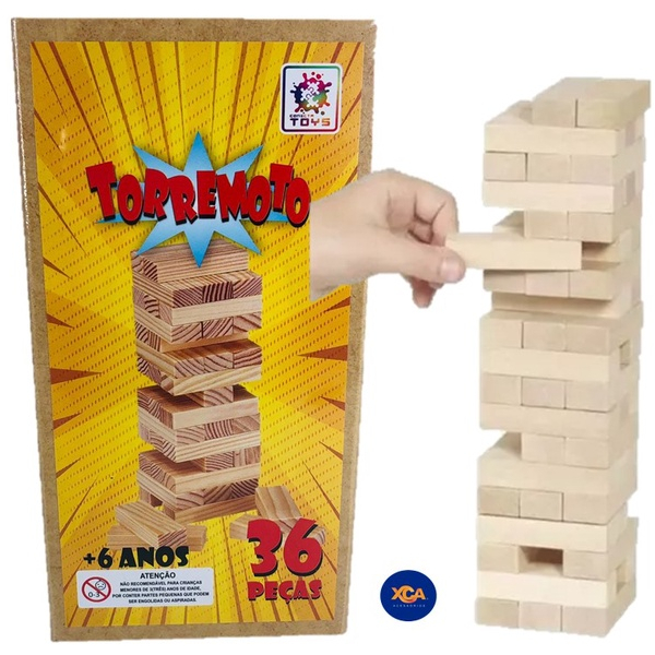 Torremoto Torre de Equilíbrio Jenga Jogo de Madeira Brinquedo