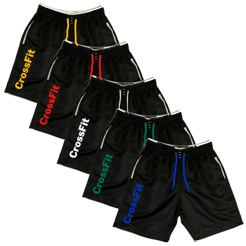 Short Tactel Academia Masculino Crossfit Shorts Masculinos 3 Bolsos ...