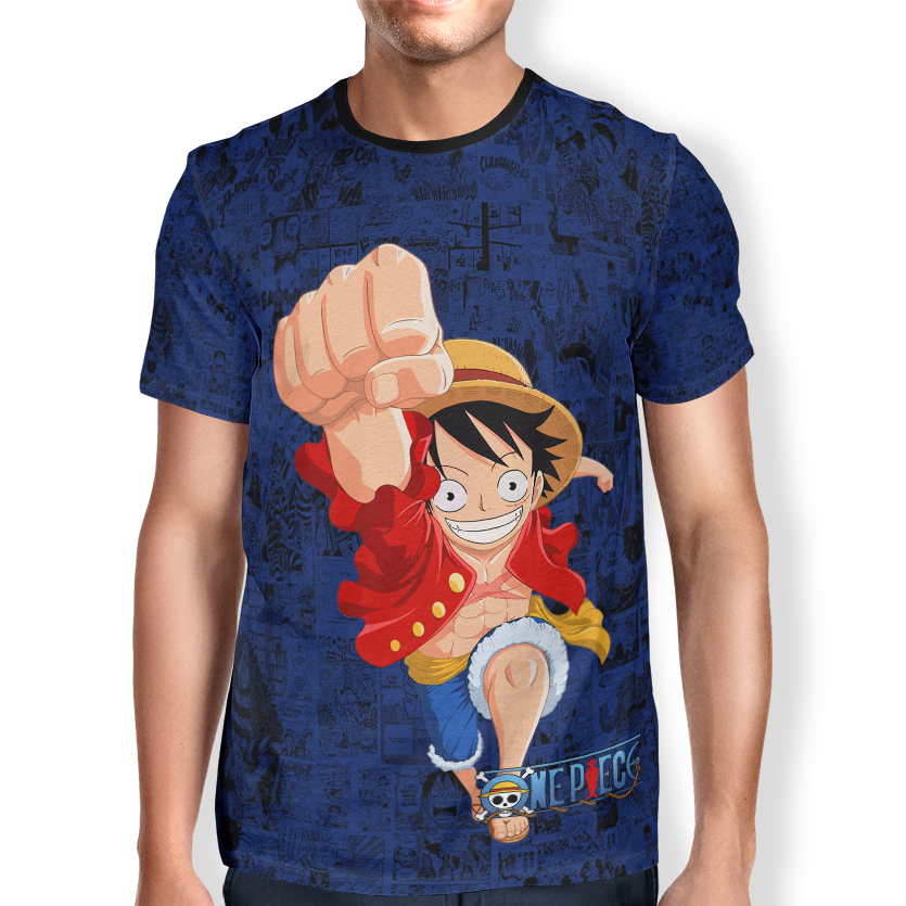 Camiseta infantil Monkey D. Luffy azul, One Piece