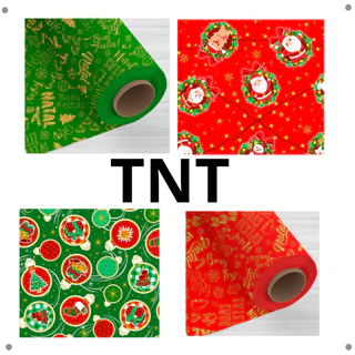 TNT Estampado Festas Natal e Ano Novo com 1,40 de Largura Estampas Variadas Para Toalha de Mesa