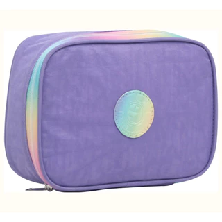 Estojo Lilas Escolar Box Grande Quadrado Organizador de Lápis e Canetas