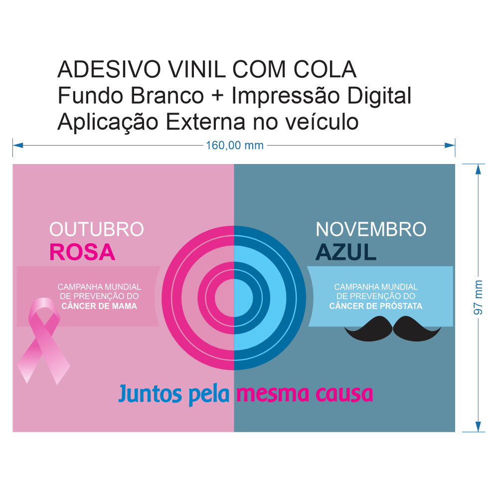 Adesivo Campanha Outubro Rosa Novembro Azul 06 Unidades Shopee Brasil