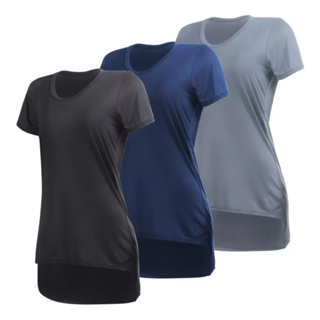 Kit 3 Camisetas Dry Fit Femininas Tapa Bumbum Proteção UV 50+ Manga Curta Academia Treino