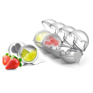 Forma De Gelo 4 Bolas de Gelo Em Formato De Esfera Reutilizável