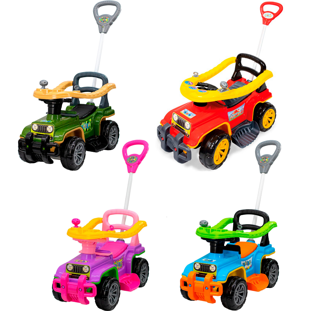 Motoca Infantil Carrinho Toyciclo Quadriculo para Crianças de Treinamento  com 4 Rodas sem Pedal (Rosa)
