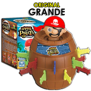 BRINQUEDO INFANTIL BARRIL PIRATA ORIGINAL GRANDE JOGO INTERATIVO DE MESA TABULEIRO EDUCATIVO KIT PARA CRIANÇA PULA PIRATA + PULA BATATA + PINGUIM QUEBRA GELO + TIRA VARETAS + QUEM SOU EU MENINO MENINA