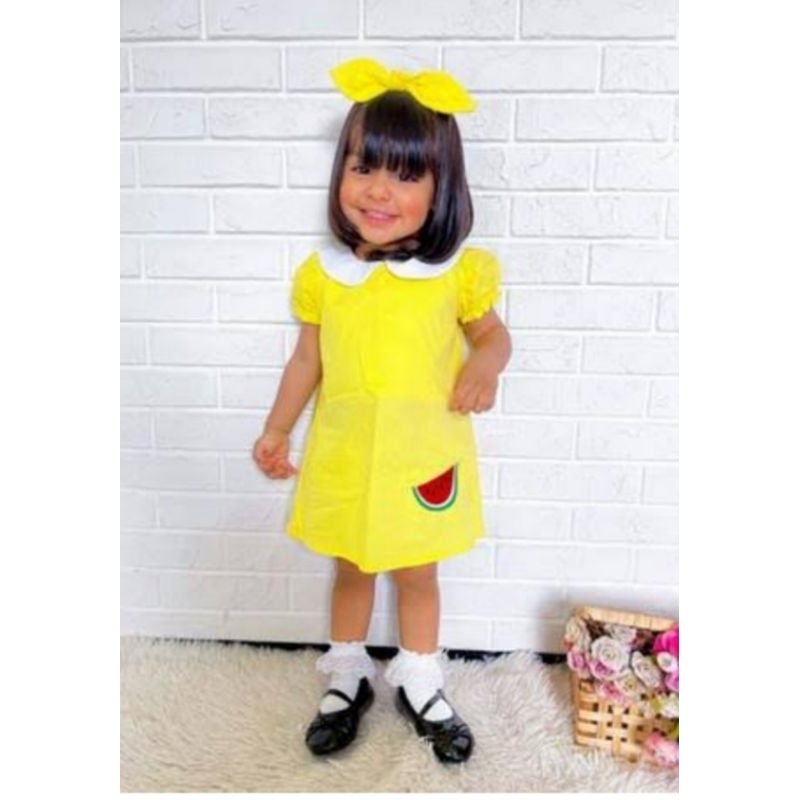 Fantasia Pikachu Saia +tiara + Body Bordado Infantil