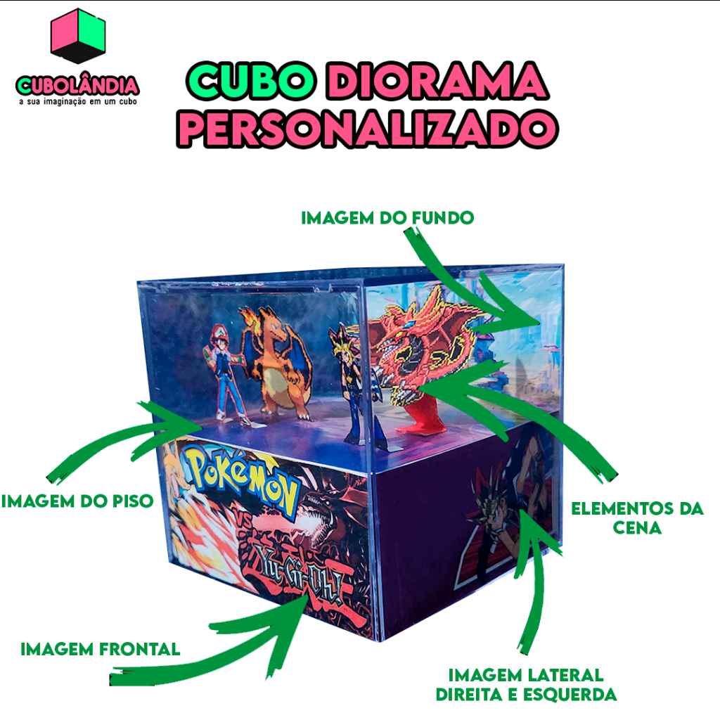 Cubo Diorama Personalizado com a sua arte