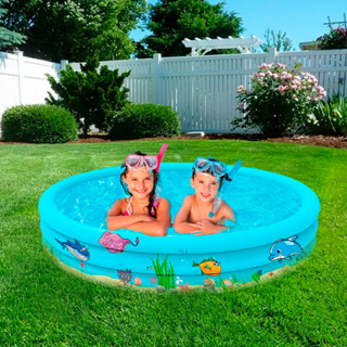 Piscina Infantil 3 Anéis 120L Inflável Para Bolinhas e Água Piscina Infantil Inflável Redonda Crianças e Bebê
