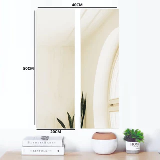 Kit 2 espelhos decorativo de 50 x 20 cm, ideal para quarto banheiro e sala. Acompanha fitas dupla face para fixação.