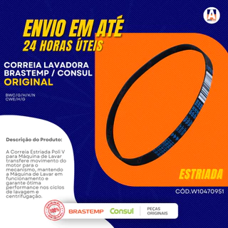 Correia Original Estriada Brastemp Consul Máquinas de Lavar Lavadoras de 7 a 16 kg - W10470951- 5PJE556