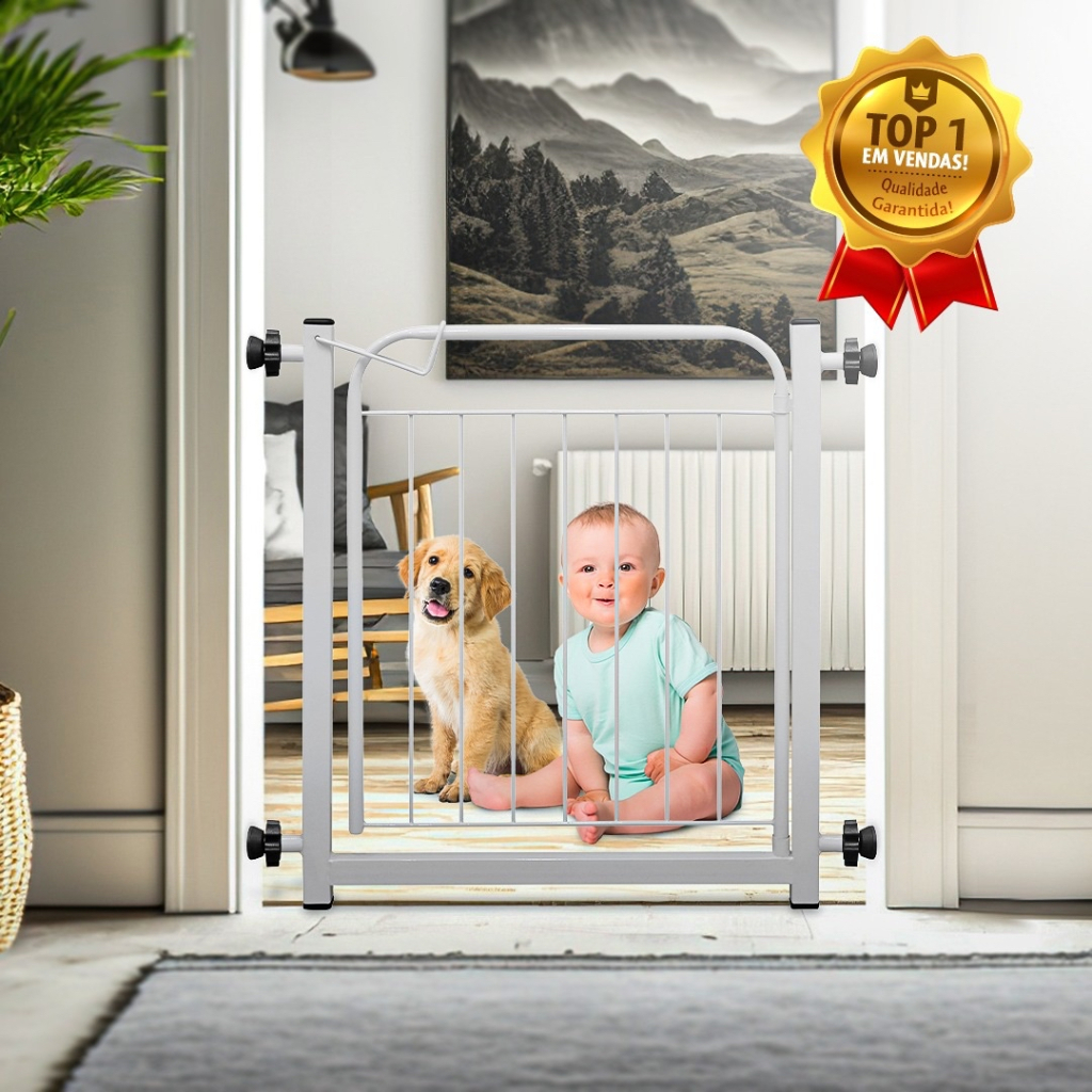 Portão Pet Grade Aramado de Proteção Para Cães Com Extensor de 10cm