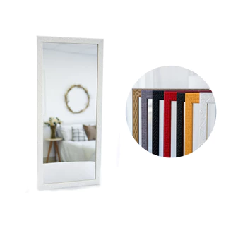 Espelho Com Moldura Para Pendurar Na Parede 34x75CM/34x65CM/34X50CM Sala Quarto Hall Lavabo Banheiro Metade Do Corpo Preto, Branco, Café, Bege, Amarelo, Vermelho, Lilás Com Moldura De Madeira