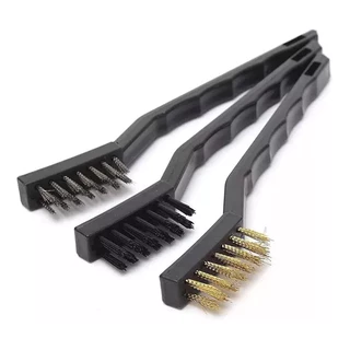 Escovas Escova de Aço 17,5cm Startools Multiuso Conjunto 3 Peças Aço Latão Nylon Cabo Plástico em Oferta na Shopee