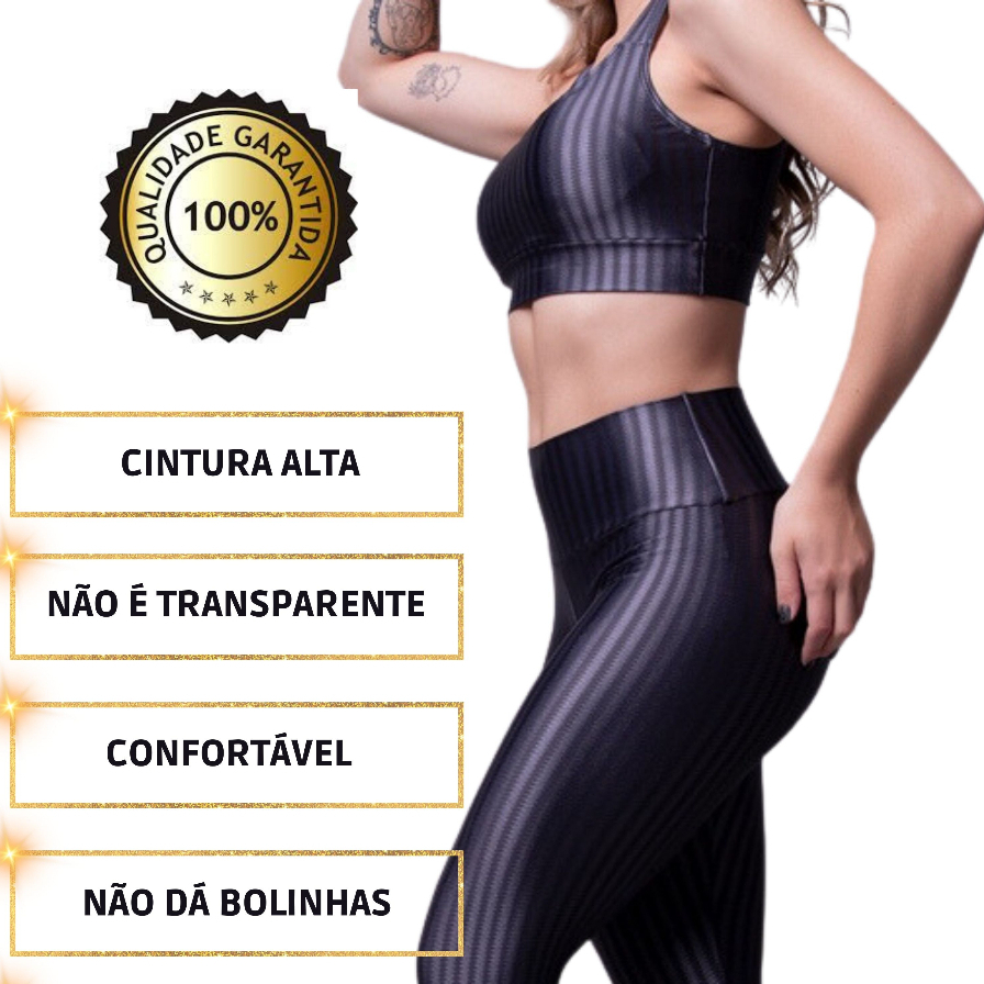 Conjunto Fitness Top e legging Suplex Cintura Alta - Roupa de