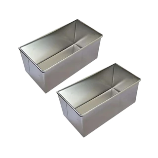 Kit com 2 Formas 20x10x10 Sem Tampa Para Pão e Bolo Caseirinho Retangular Alumínio
