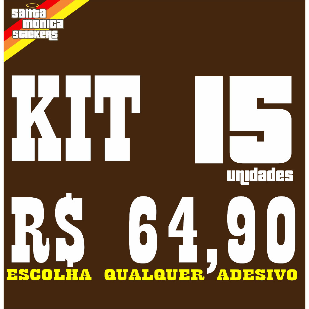 Adesivos por COMBO, KIT, PACK (15 unidades) Escolha na Loja!