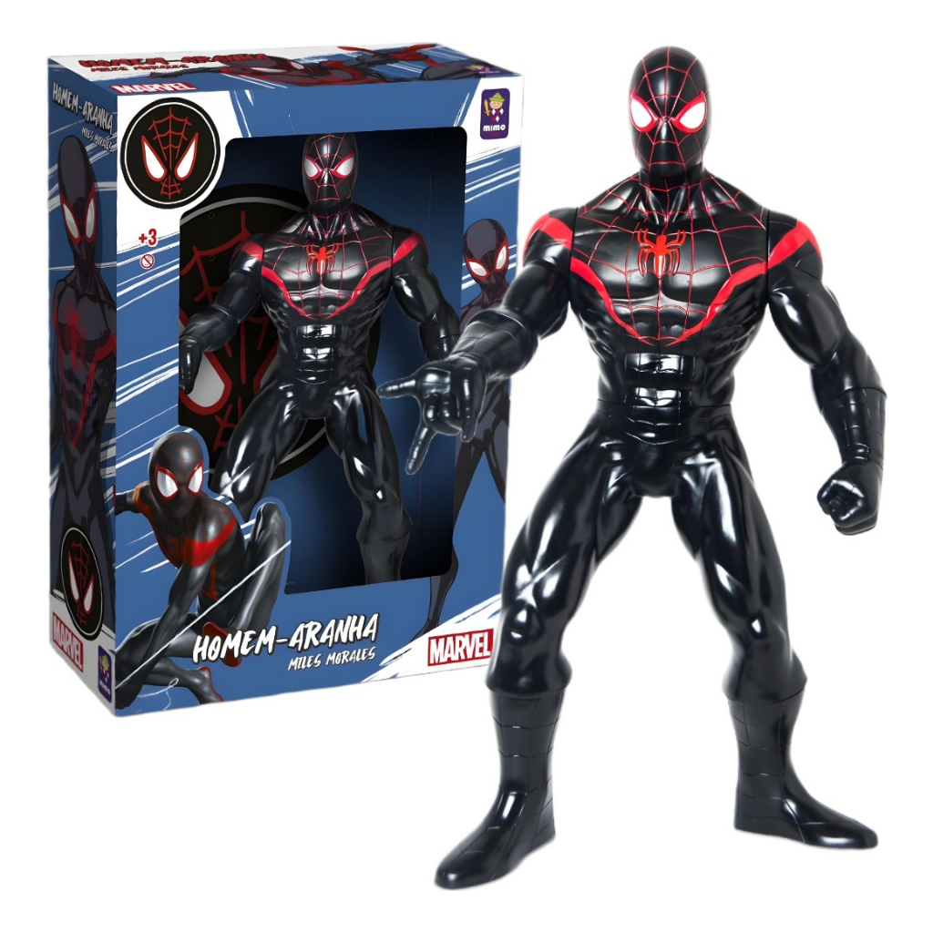 Homem Aranha Preto Gigante 45cm Miles Morales Marvel Original Brinquedo ...